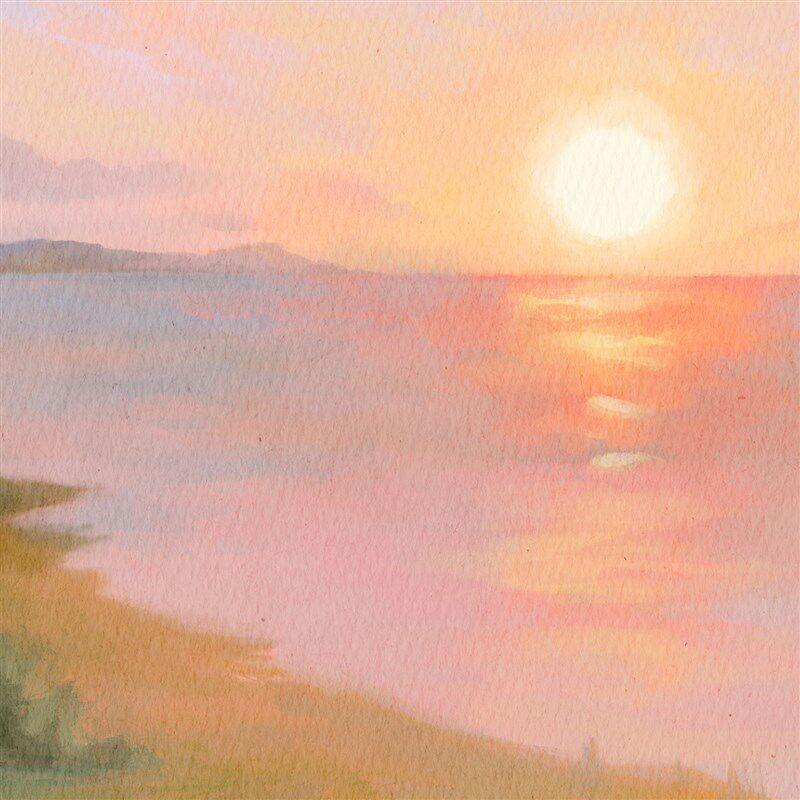 布纸有爱 日出日落 北欧风入户玄关拱形装饰画走廊过道风景挂画