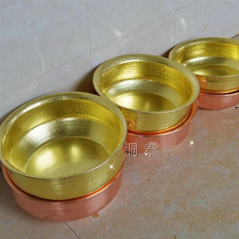 铜盆 黄铜盆 婚庆盆 铜盆 纯铜洗脸盆 足浴盆 洗脸泡脚盆手工加厚