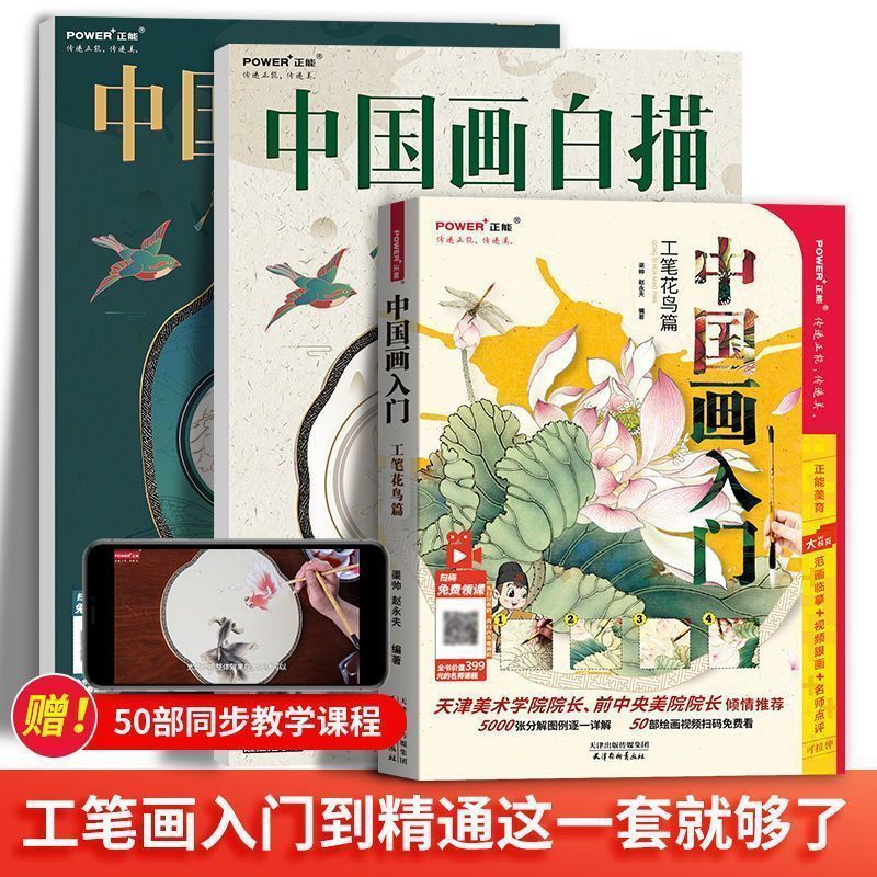 中国画入门工笔花鸟篇+描摹本 工笔画入门教程临摹画册零基础自学