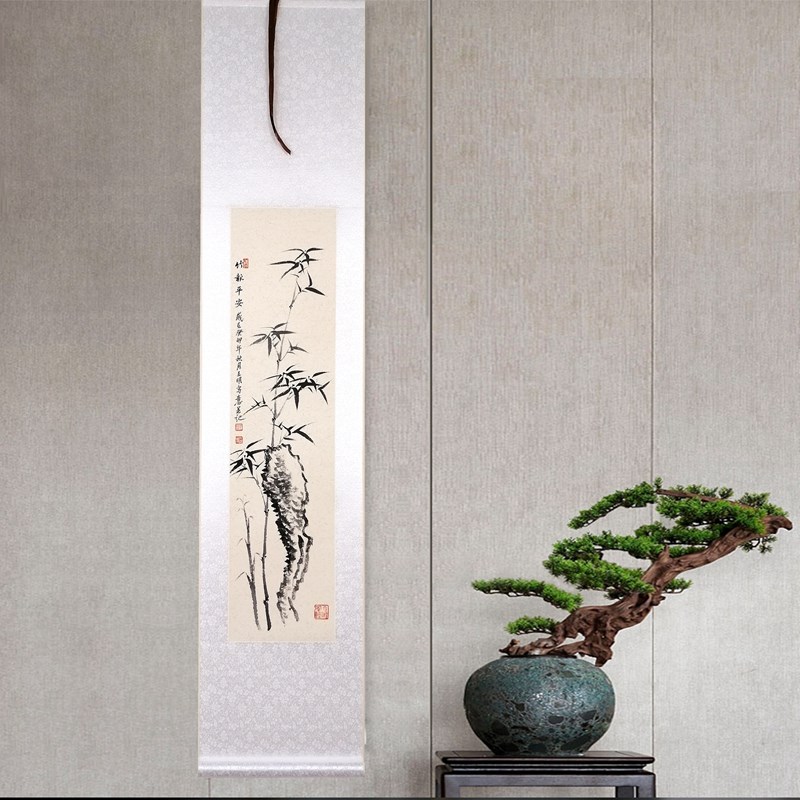 手绘国画梅兰竹菊高端卷轴挂画客厅书房办公室茶室装饰禅意画书画