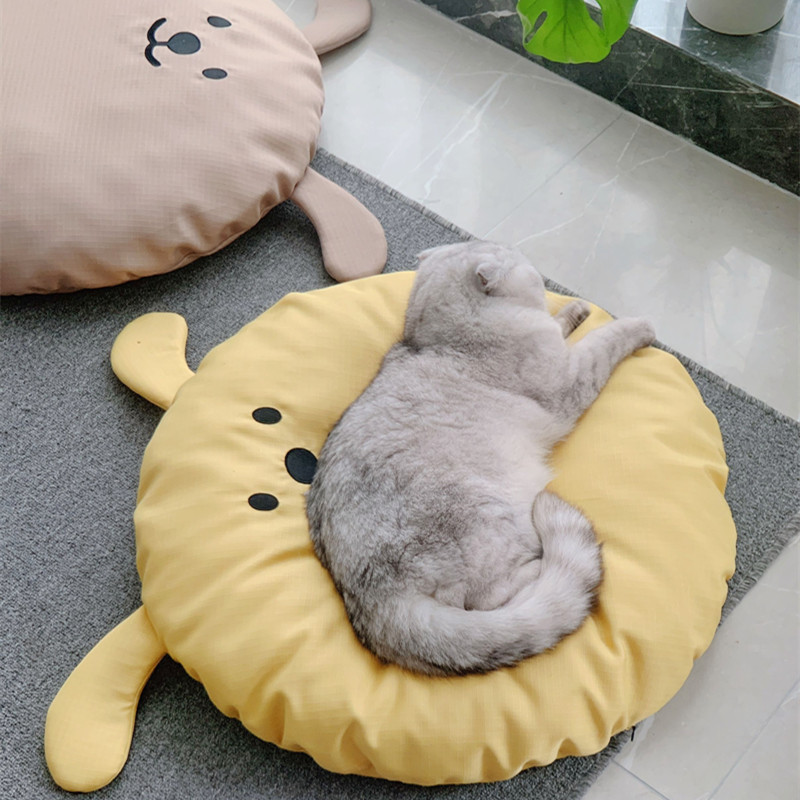 猫垫子可拆洗夏天清凉透气牛津布圆形猫窝泰迪小型犬双面用狗垫子