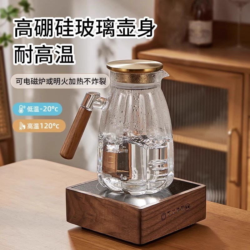 日式家用大容量高硼硅玻璃冷水壶加厚耐高温开水壶凉水壶茶杯套装