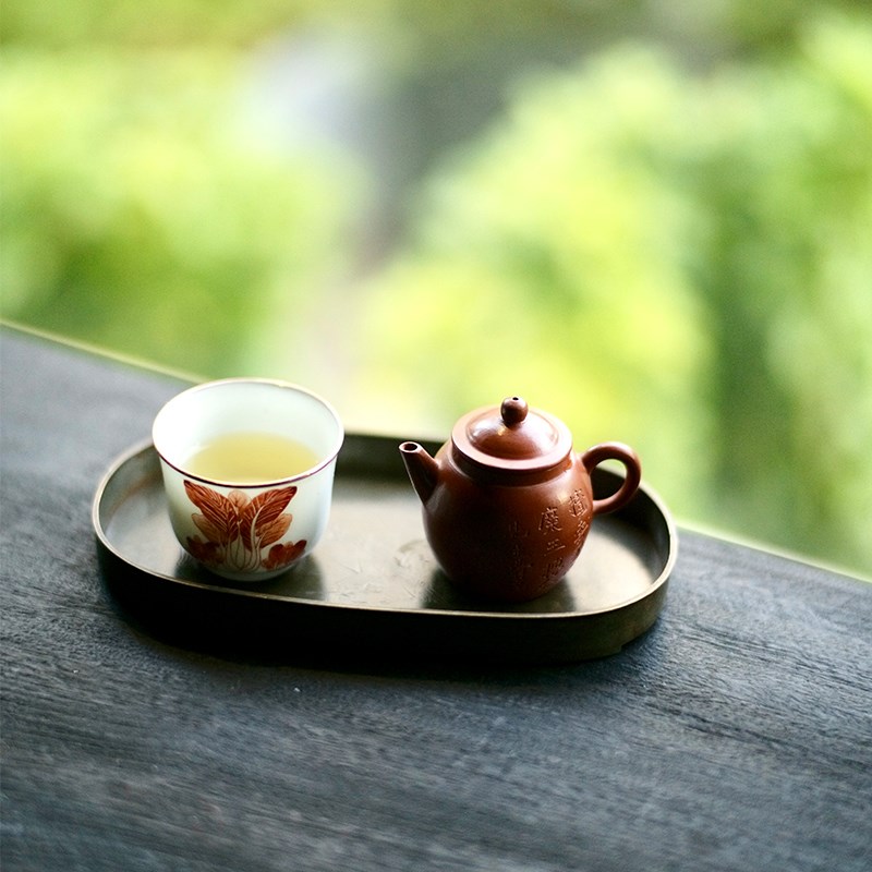 太初莲花堂 手作茶壶 朱泥壶 紫砂壶 刻字壶 独孔小容量泡壶