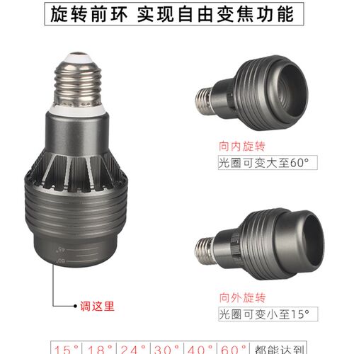 调焦灯杯LED灯泡餐厅餐桌吊灯光源聚光灯PAR20服装店COB射灯帕泡