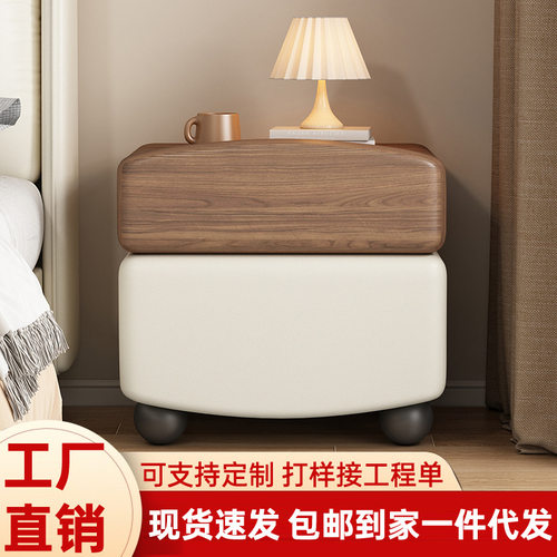 中古风创意2026新款实木床头柜简约现代轻奢高级感卧室家用收纳柜
