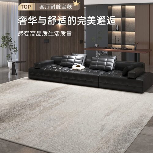 地毯客厅轻奢高级免洗可擦灰色意式极简卧室地垫家用沙发防水防污