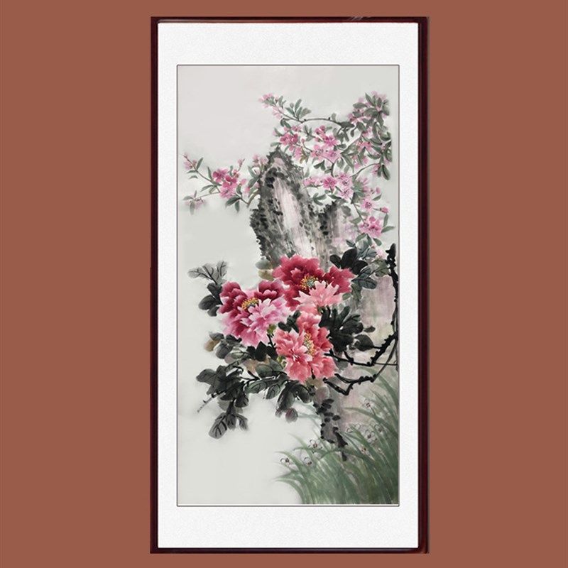牡丹花图纯手绘国画无框款三尺宣国色天香花开富贵客厅中式装饰画