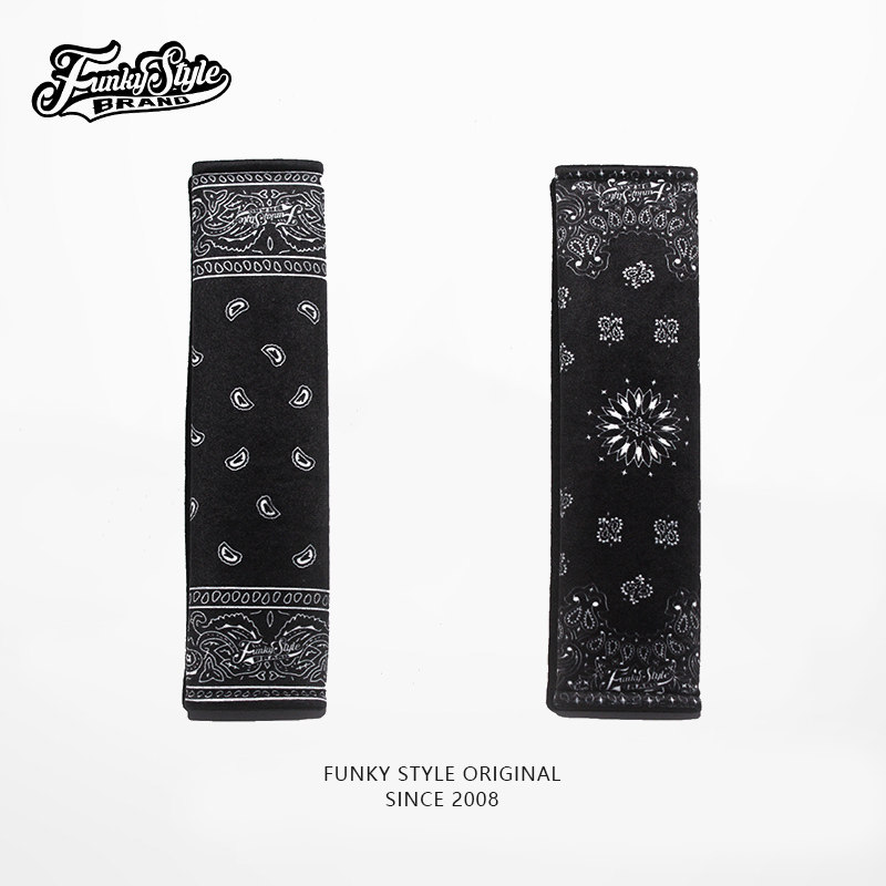 Funkystyle西海岸汽车头枕车内护颈枕腰果花安全带肩护套保护套车