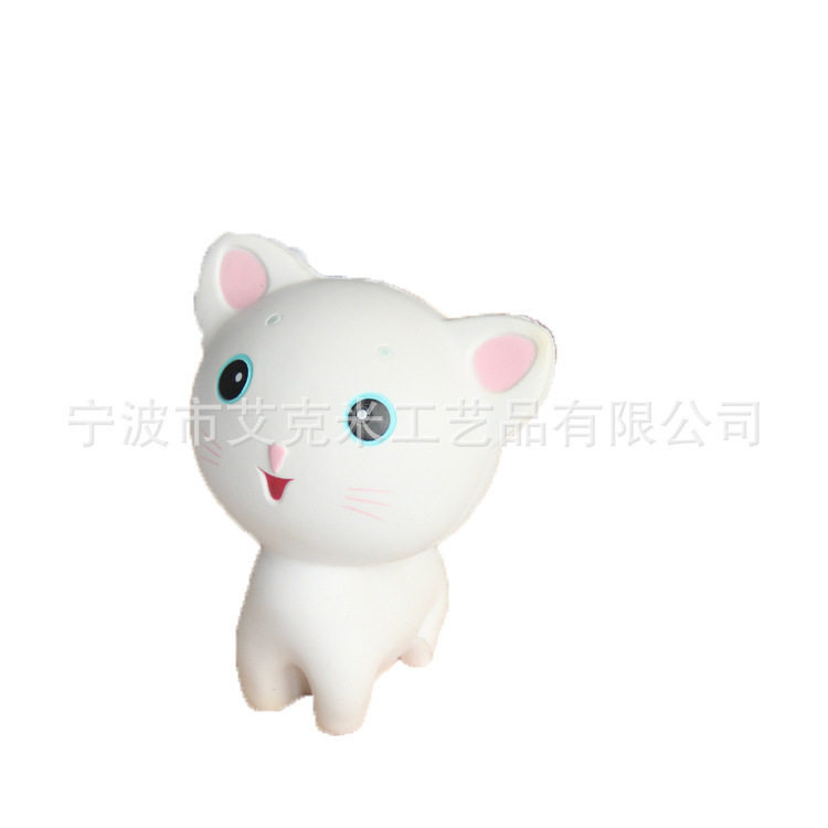新品仿真慢回弹pu猫咪玩具炫彩可