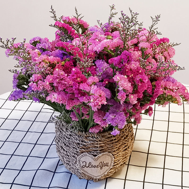 风勿忘我满天星干花花束装饰摆件