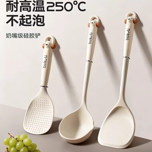 新款无痕硅胶锅铲汤勺厨具套装不