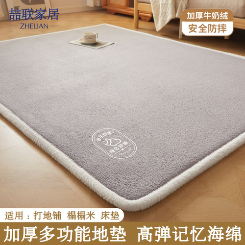 冬季羊羔绒床垫加绒保暖地垫打地铺专用儿童爬爬垫可折叠家用软垫