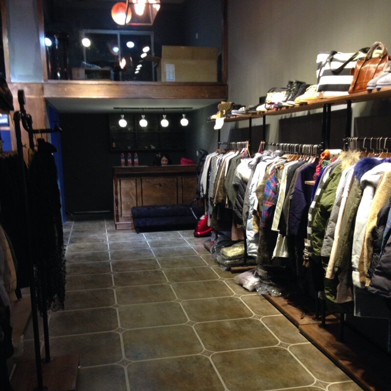 覆古实木铁艺服装展示架正侧挂男女装挂衣架落地式服装店货架包邮