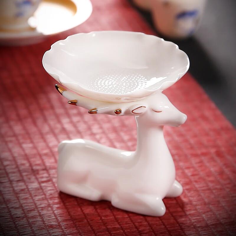 金镶玉茶具套装家用轻奢羊脂玉功夫茶杯陶瓷茶壶盖碗高档礼盒送礼