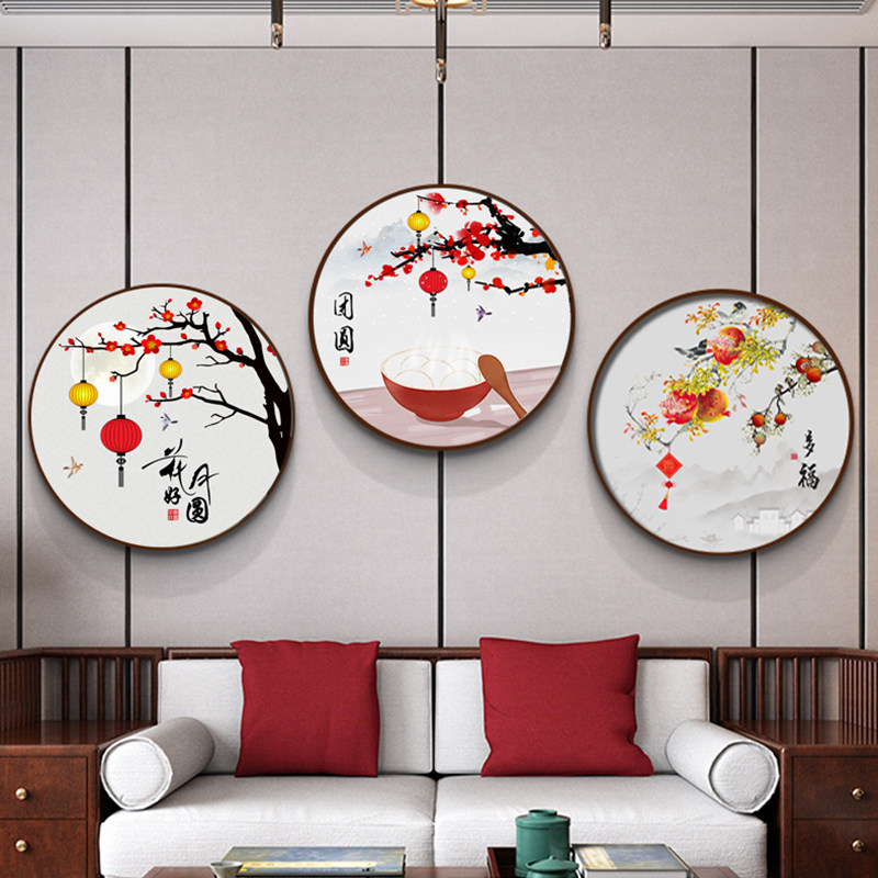 花好月圆十字绣2025新款线绣客厅餐厅小幅圆形玄关自己绣手工小件