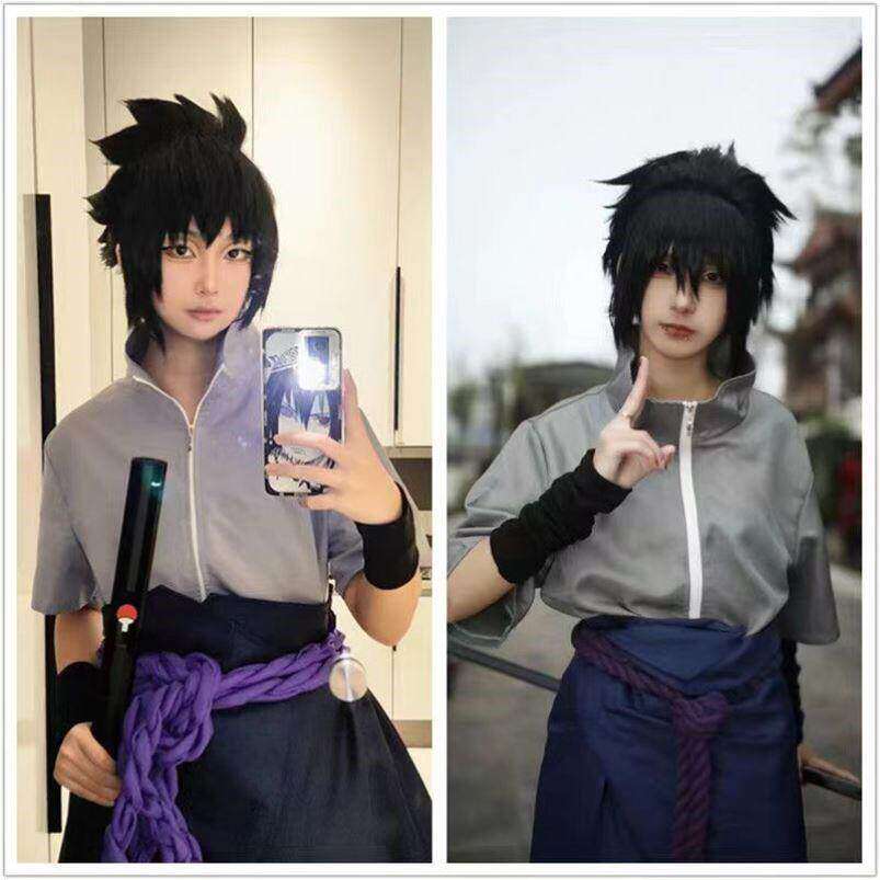 佐助cos服火影忍者A带土宇智波疾风传cosplay服动漫二柱子3代假发图片