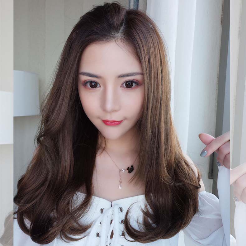 假发女U型半头套短发造型网红可爱圆脸无痕短卷发大波浪中长发片