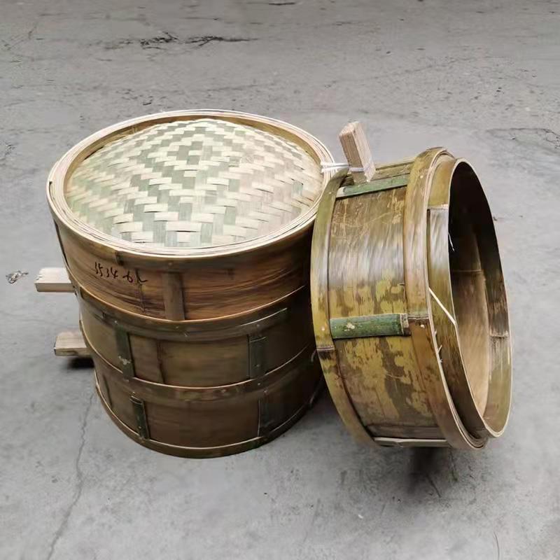 纯手工全青皮无胶水竹制蒸笼蒸菜加深竹笼屉竹蒸笼商用蒸笼