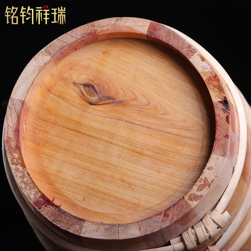 柏木糌粑桶藏式圆形酸奶桶实木桶木质米桶米箱家用箱米缸面粉桶