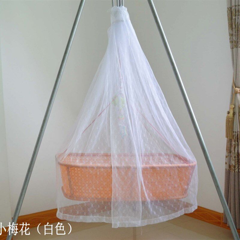 幼婴儿蚊帐可爱儿童床方顶潮汕电动摇篮蚊帐加密宝宝圆顶吊篮蚊帐图片