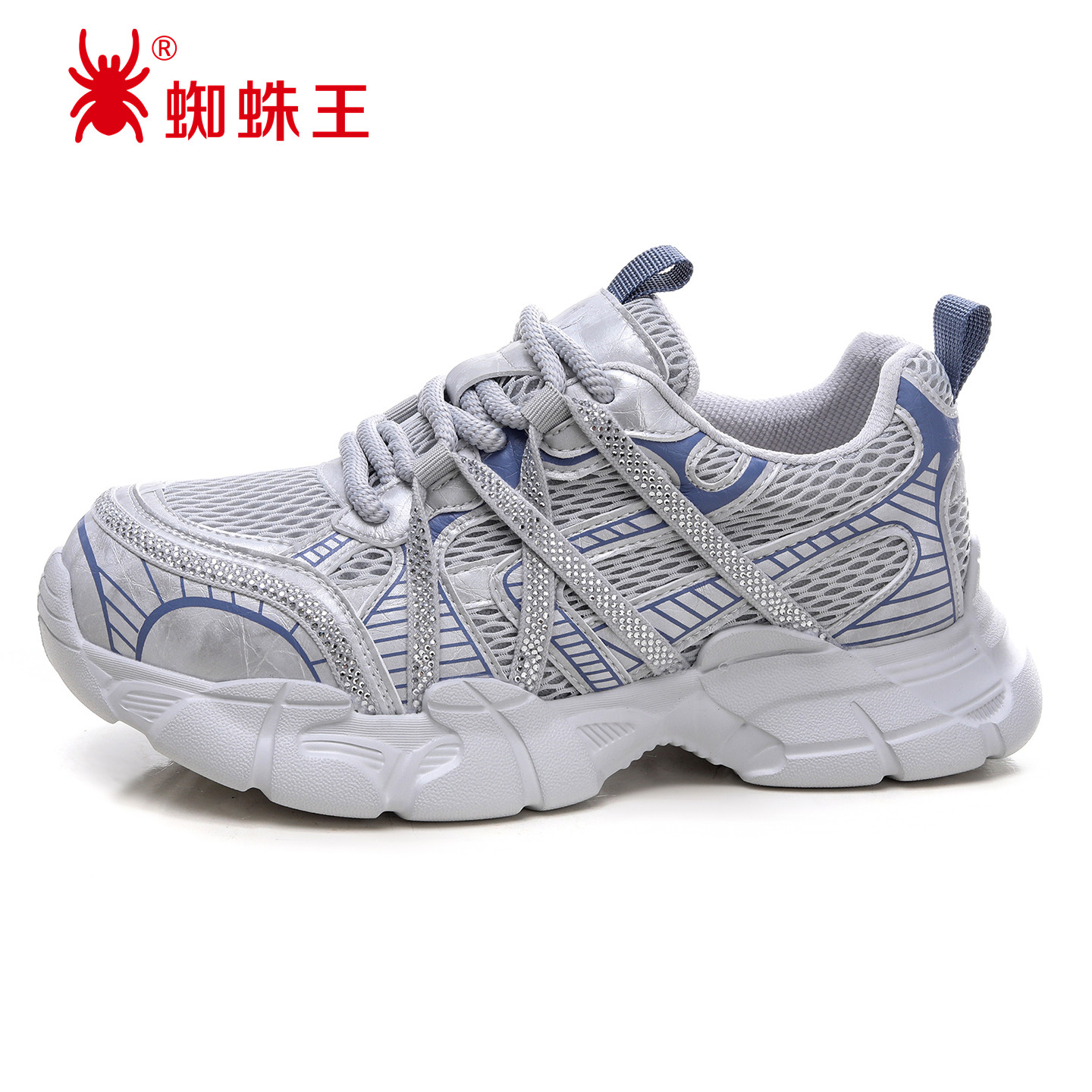 蜘蛛王女鞋厚底老爹鞋透气网面运动休闲鞋增高显脚小百搭