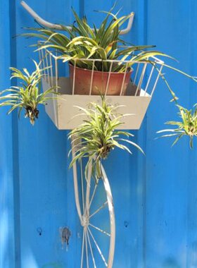 自行车花架户外庭院铁艺花篮挂篮绿植阳台墙壁挂件墙面装饰品壁饰