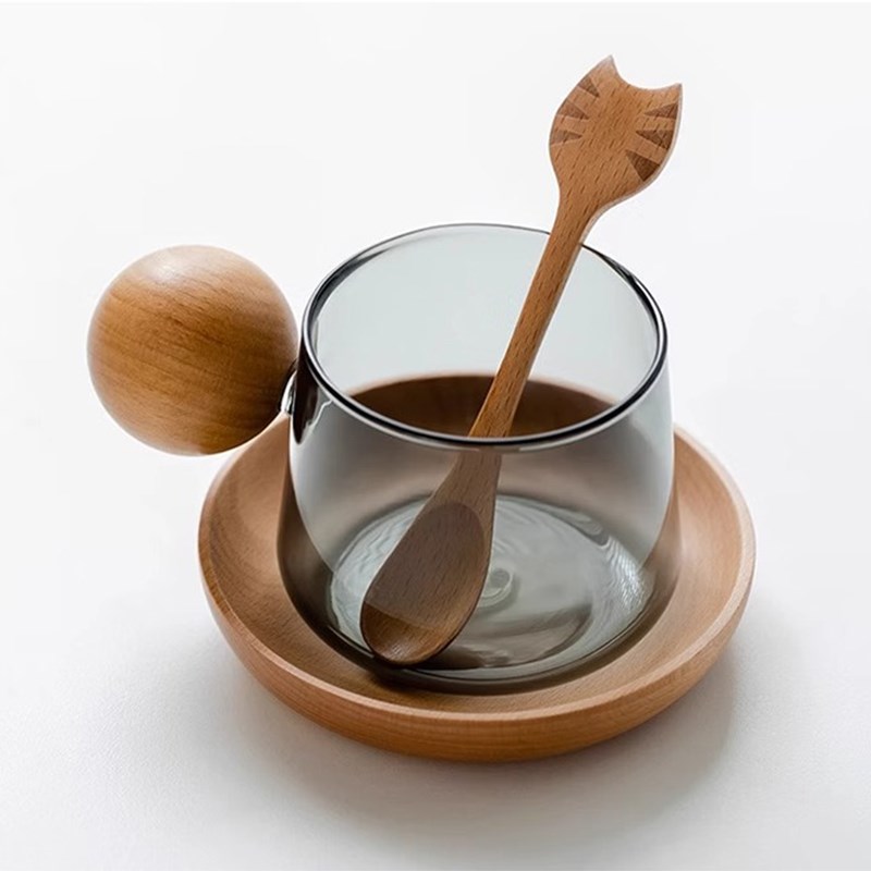 U MiLIVING一如杯具咖啡杯碟套装高档精致轻奢玻璃杯子设计感