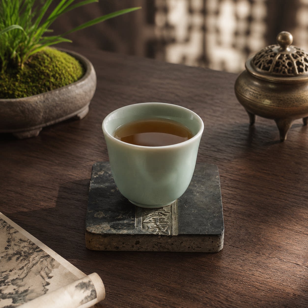 苏州御窑金砖老砖茶台茶具杯垫