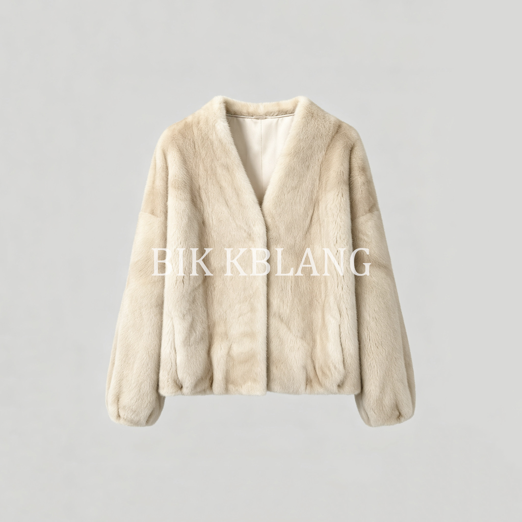BIKKBLANC【如花诉求】进口紫金短二水貂V领净版水貂皮草6036花
