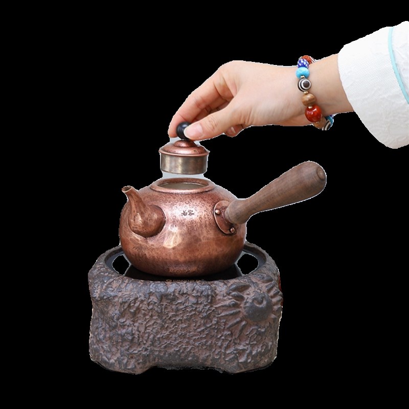 手工铜壶黄铜壶紫铜复古沏茶壶铜茶壶加厚手打仿古铜壶侧把烧水壶