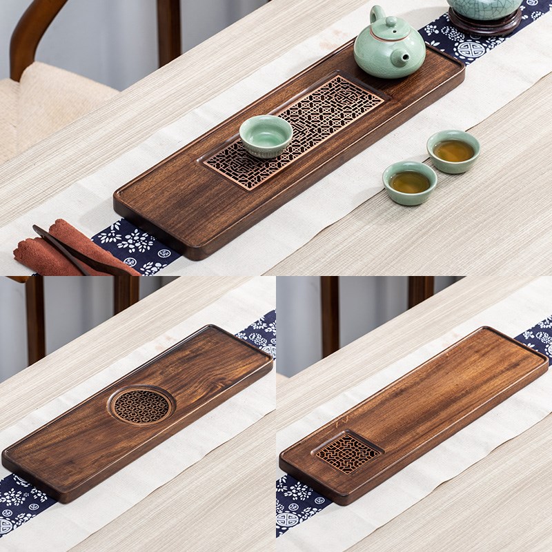 胡桃木干泡茶盘实木家用花梨茶台日式小型茶海一人用托盘功夫茶具