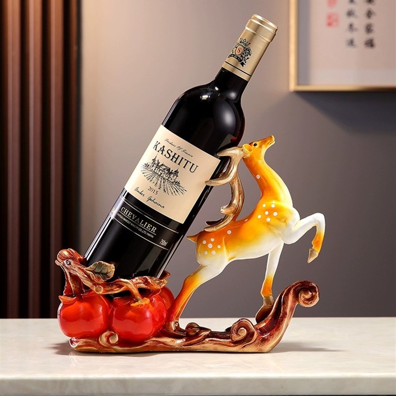 新中式红酒架高档家居创意客厅葡萄酒驾餐边柜酒托酒柜装饰品摆件