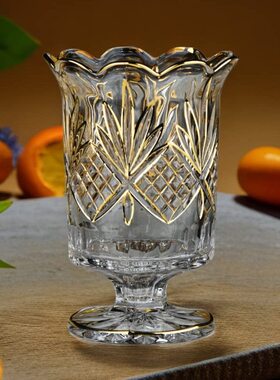 水晶玻璃花瓶北欧轻奢酒店客厅装饰花玫瑰插花百合鲜花摆件器透明
