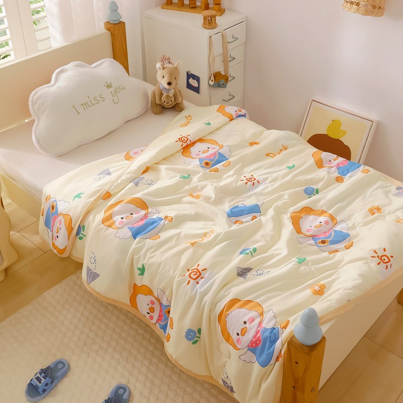 幼儿园夏凉被空调被凉感丝午睡被子可水洗儿童婴儿级冰淇淋薄被子