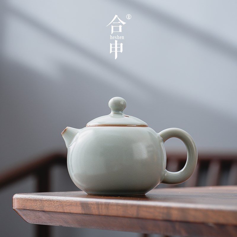 高端汝窑茶具套装家用陶瓷开片可养功夫泡茶壶盖碗茶杯便携式礼盒