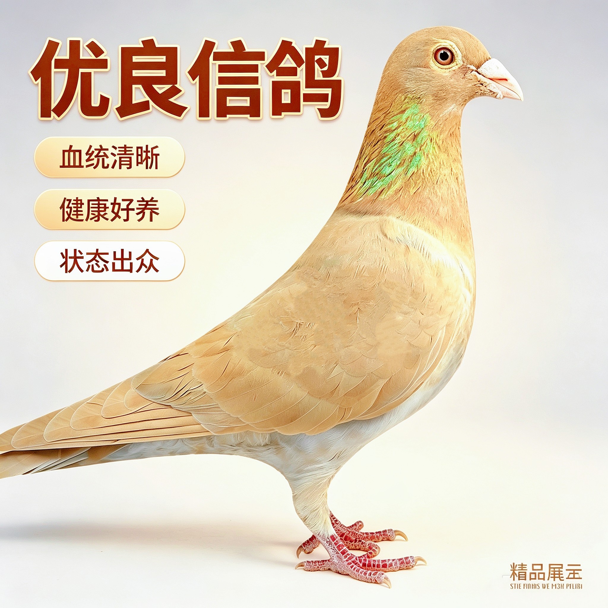 精品纯黄赛鸽信鸽种鸽一对带环包邮