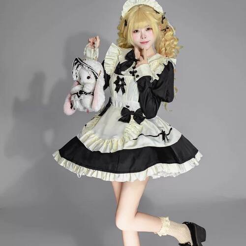女仆可爱女佣复古优雅连衣裙cos洛丽塔围裙lolita 法式女仆裙子装