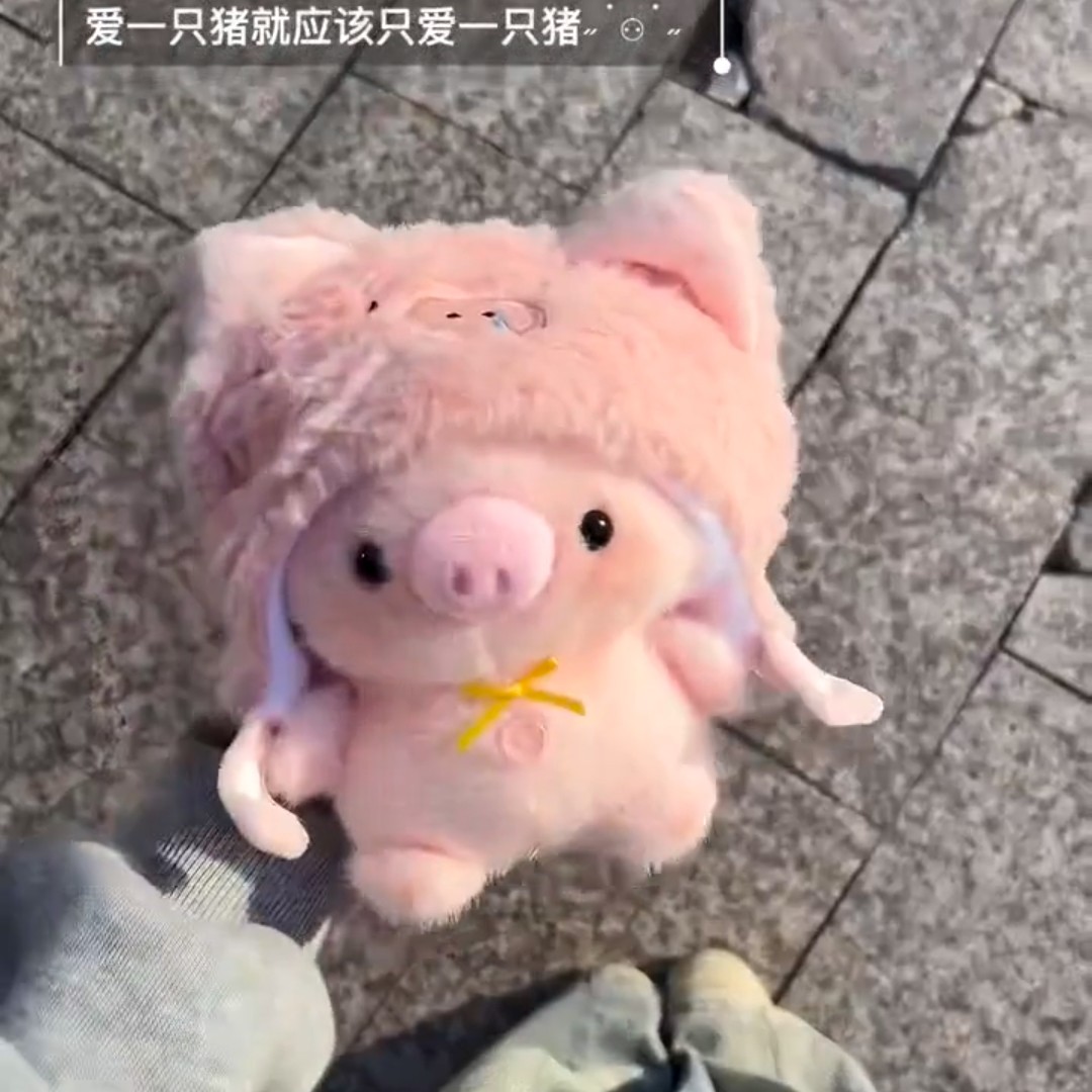 治愈系可爱斑点小猪毛绒公仔