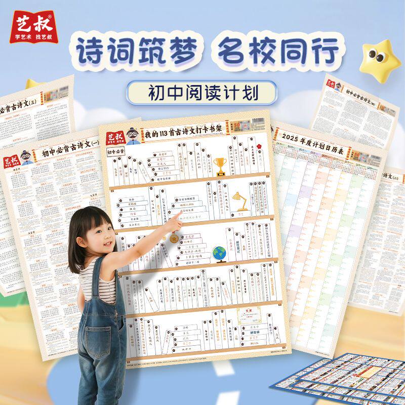 初中必背古诗文挂图日历