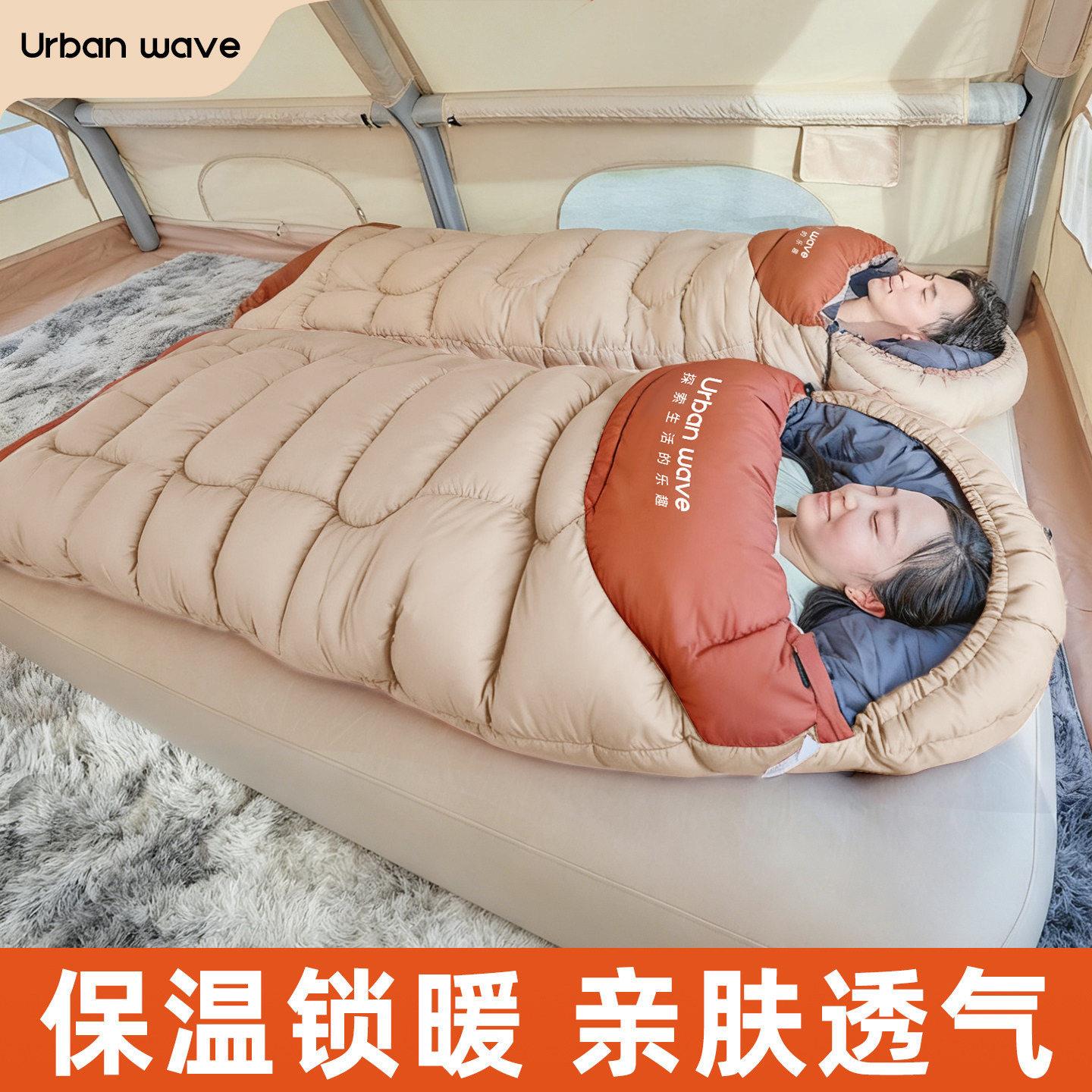 睡袋户外露营四季通用款加厚抗寒便携轻量化午休成人睡袋被子俩用图片