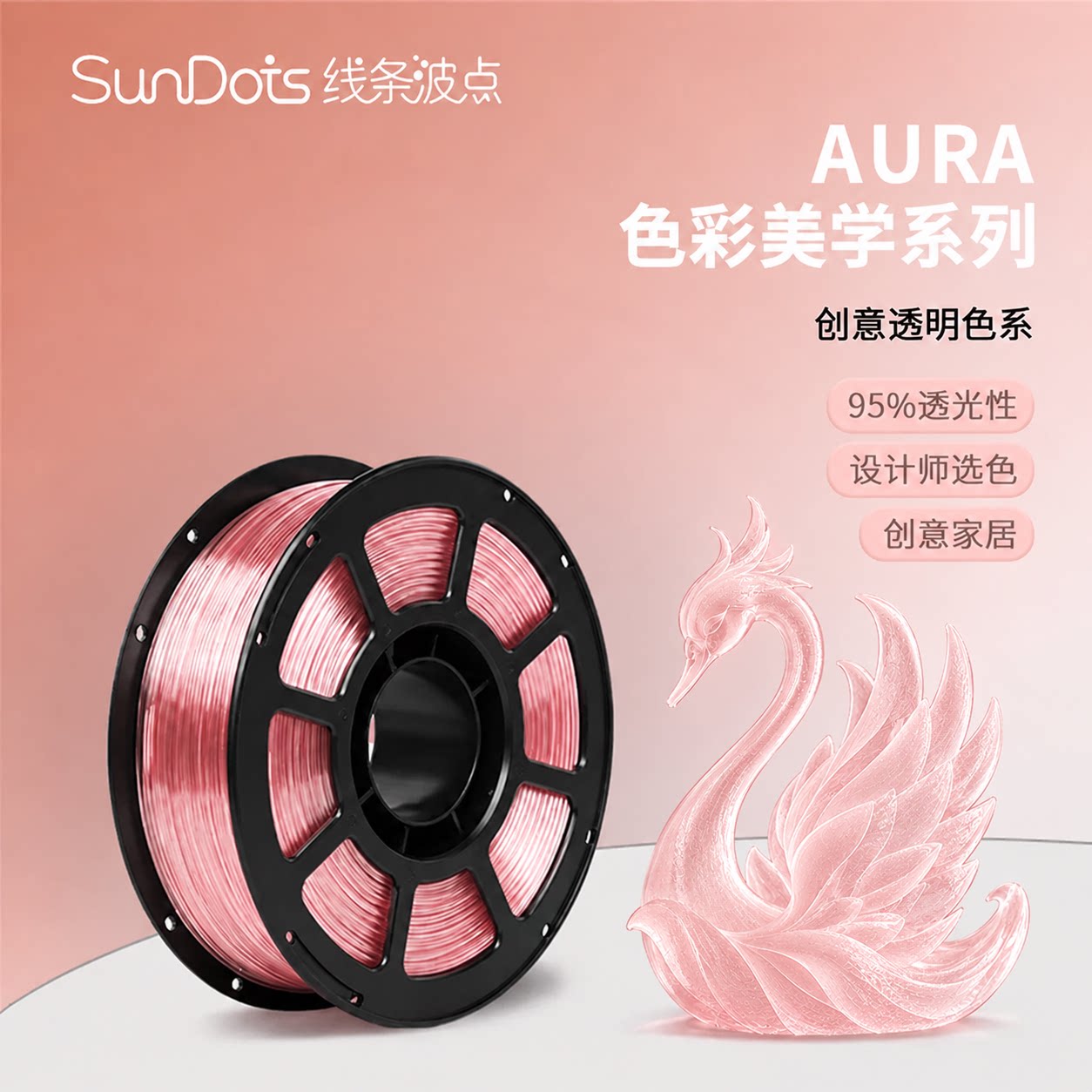 SunDots透明PETG高韧3D耗材图片