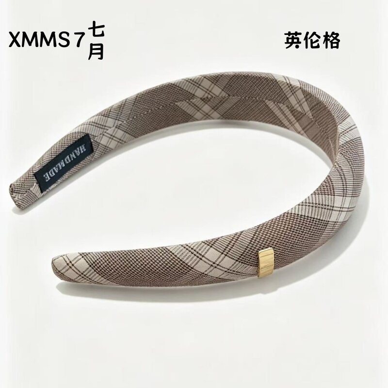 MMS 7 美拉德复古格纹发箍布艺全包边不勒头简约通勤氛围感头饰