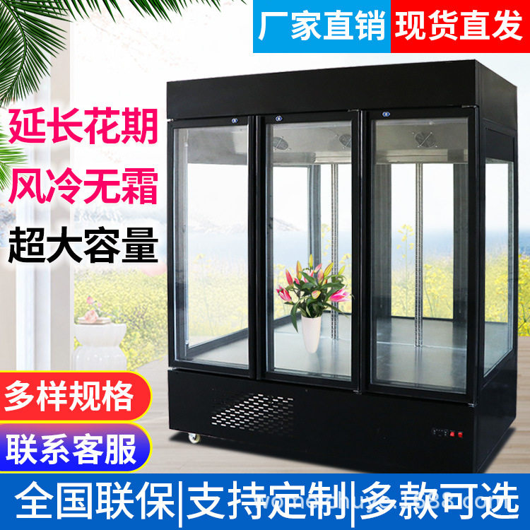 鲜花柜冷藏柜花店风冷展示鲜花保鲜柜商用冰箱两门三门风冷柜