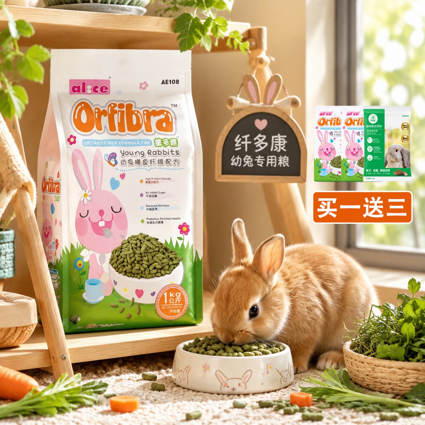 艾妮斯兔子苜蓿草高蛋白营养兔粮