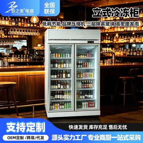 立式冷冻柜展示柜商用冰箱商场超市冰淇淋低温柜风冷保鲜立式冰柜
