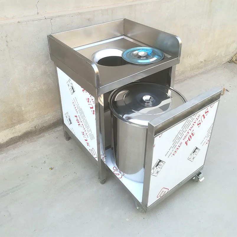 不锈钢收残车加工批发商用学校食堂不锈钢异形残食车手推收残台