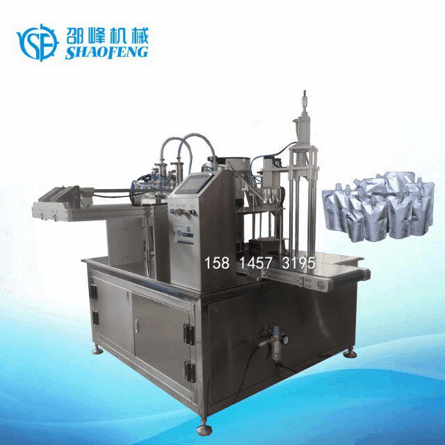 斜嘴袋自动灌装锁盖机果冻袋灌装锁盖机袋装染发剂灌装旋盖机