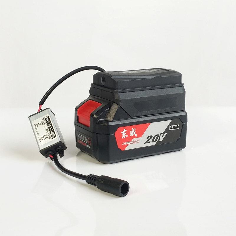 适用于 于东成款锂电池18V20V转12V转换器头灯监控测试DC5521连接