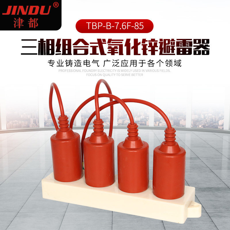 四柱式过电保护器供应三相组合式氧化锌避雷器TBP-B-7.6F-85