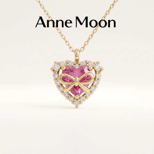 AnneMoon蝴蝶结培育宝石项链